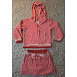 Vintage Girl's Old Navy Terrycloth Hoodie And Skort Set Size 3T Pink Y2K